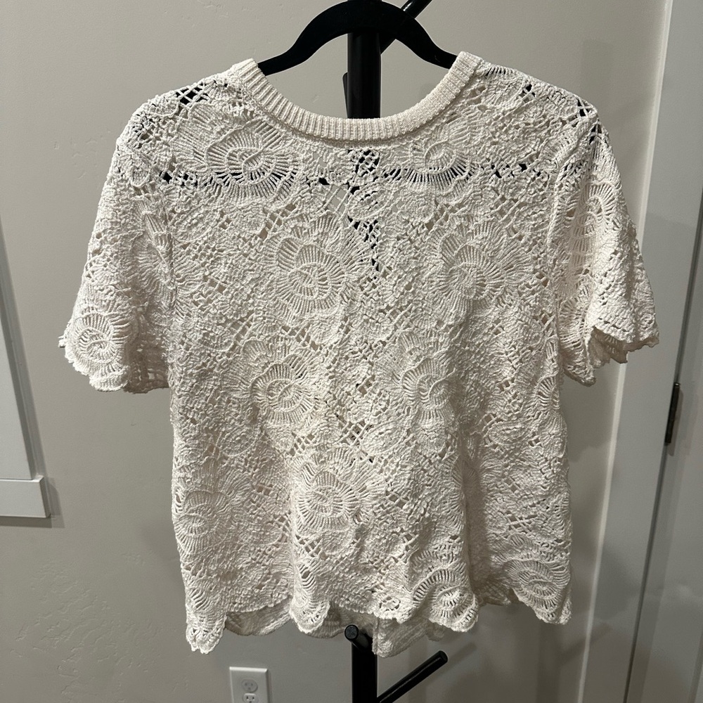 Elegant Cream Lace Women's Top